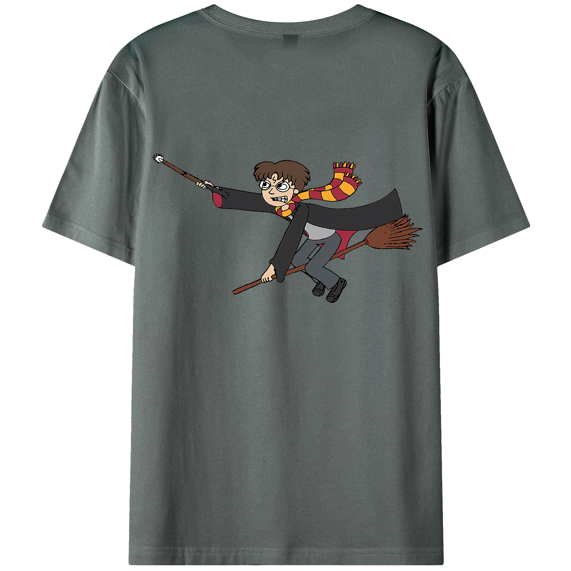 （画像用） Harry Potter ハリー・ポッターシリーズ 綿100％ メンズ半袖Tシャツ（バックプリント） 通気性